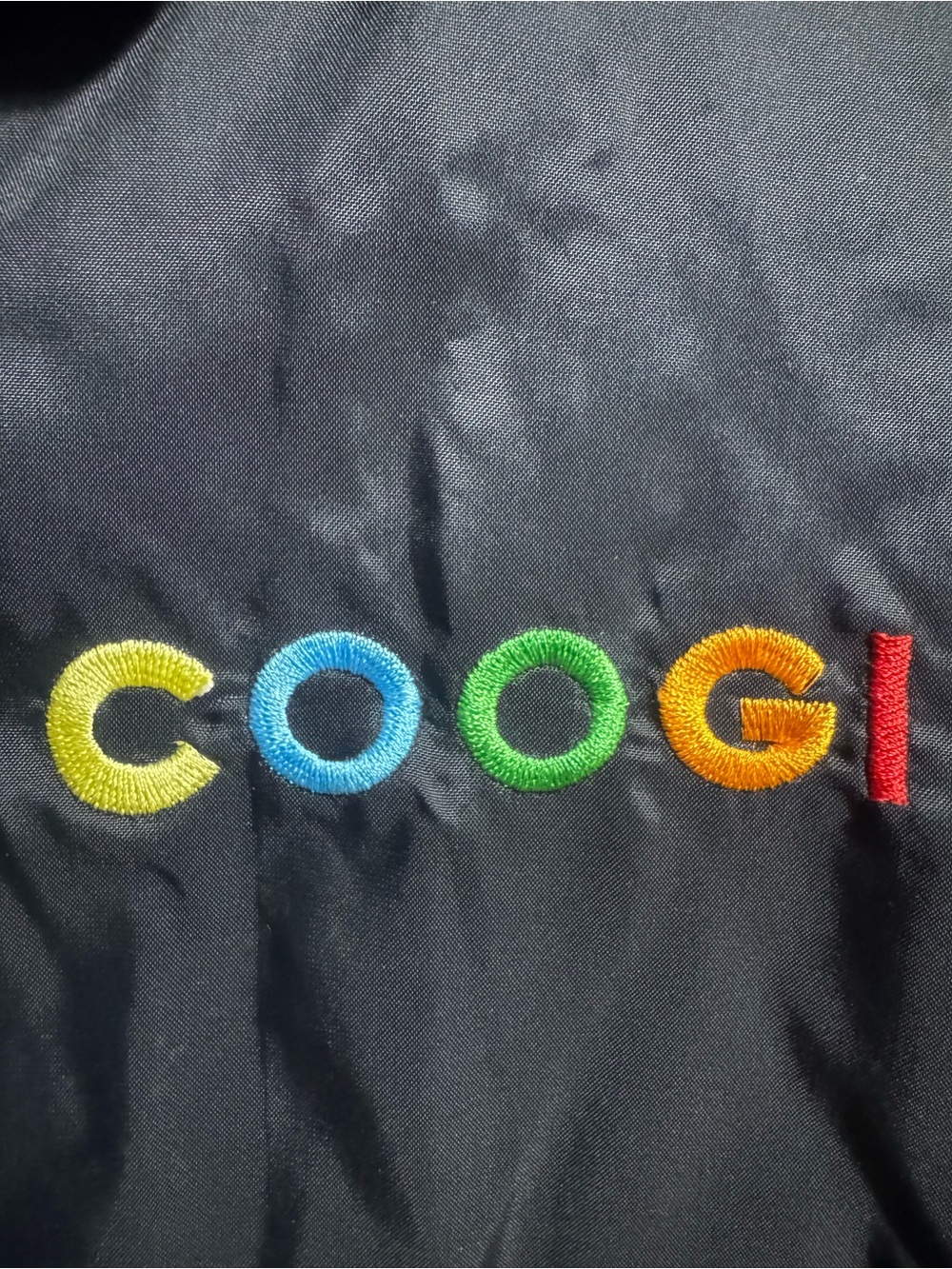 COOGI Y2K Black Puffer Jacket with Rainbow Trim1 - Picture 3 of 6